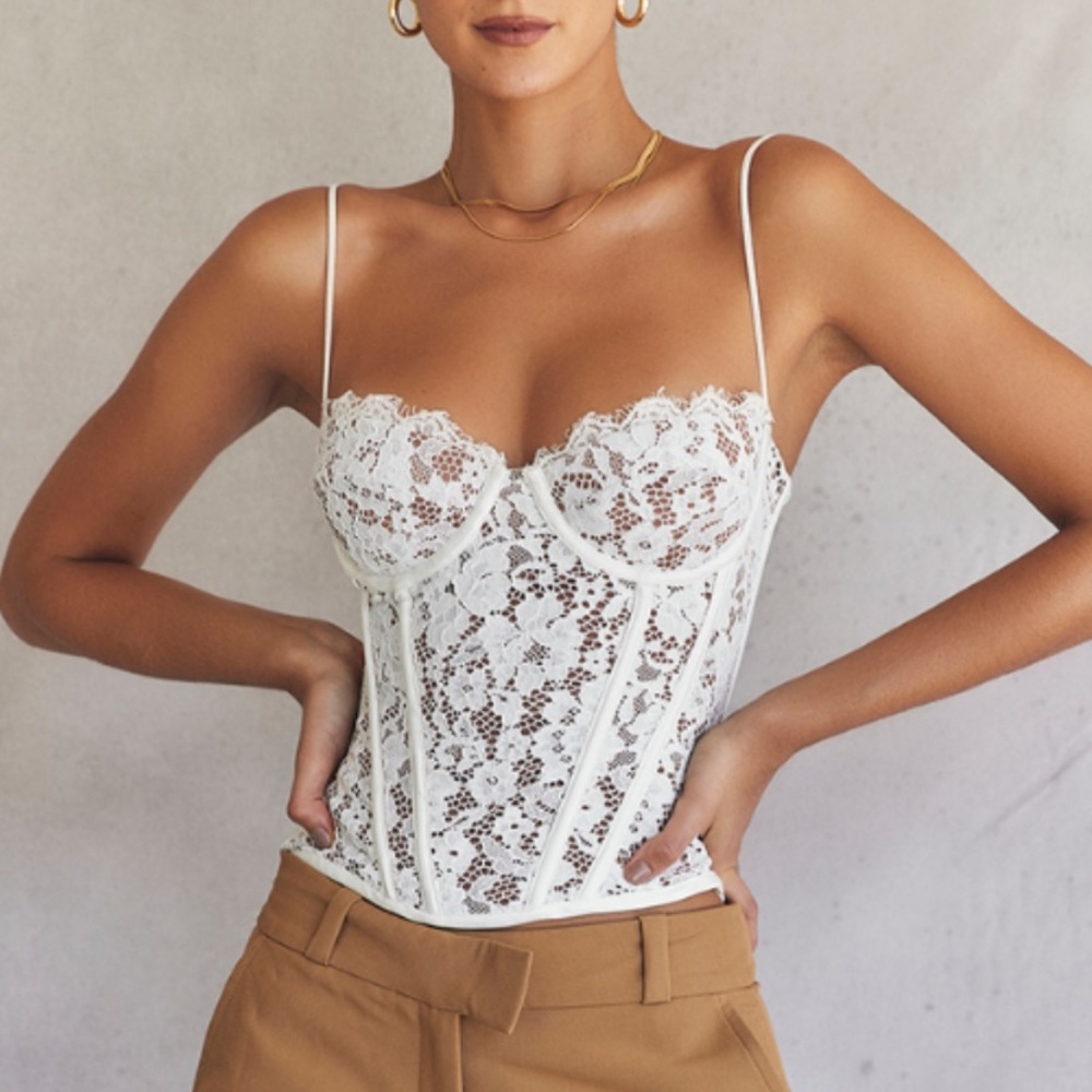 House of CB Mila Ivory Lace Underwired Corset